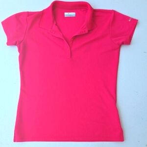 Columbia Women's Bright Pink Short Sleeve Polo